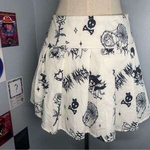 Kawaii Cartoon All Over Graphic Goth Skater Skirt  Halloween Skirt